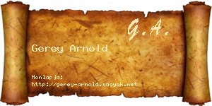 Gerey Arnold névjegykártya